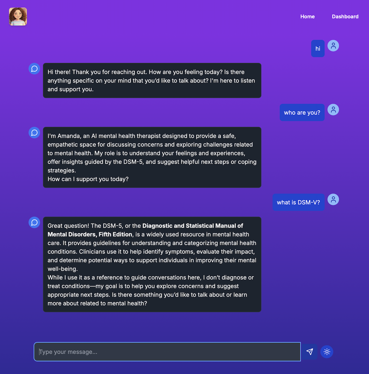 Amanda Chat Screenshot